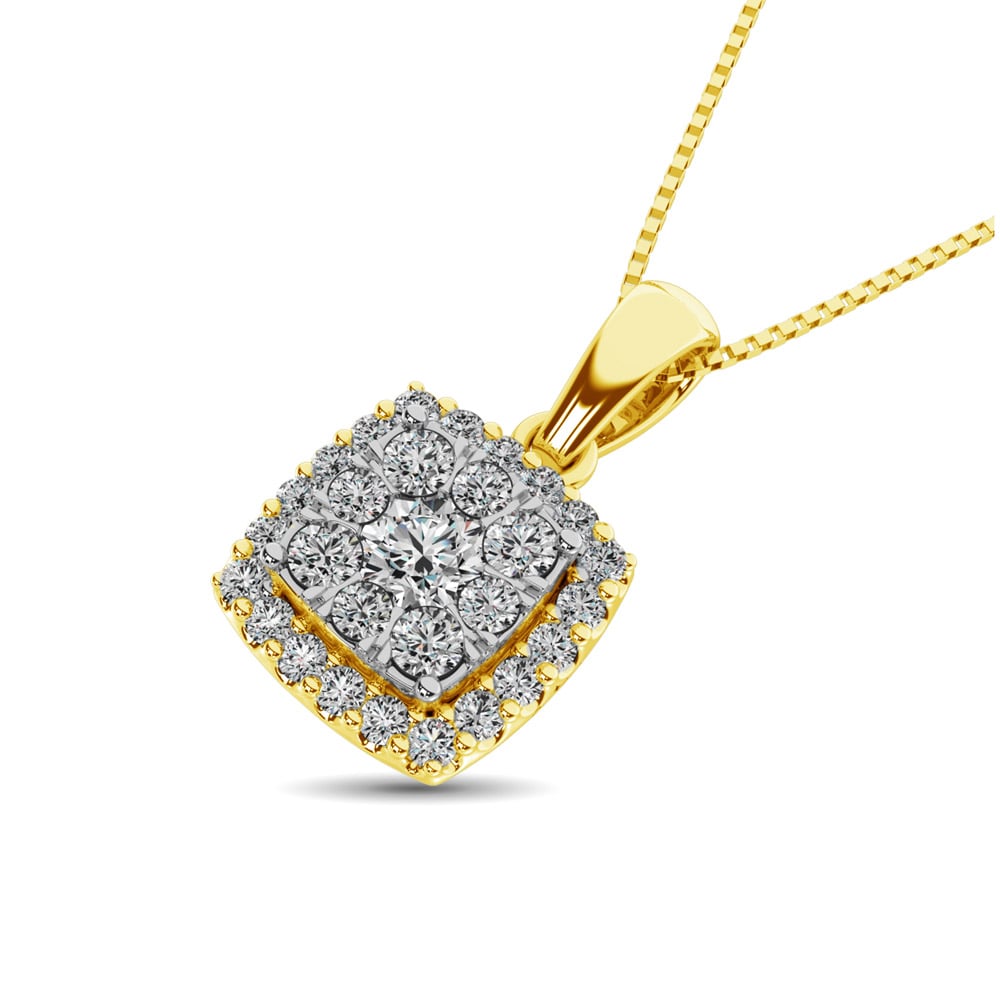 Diamond Fashion Pendant 5/8 Ct.tw Round Cut in 14K Yellow Gold