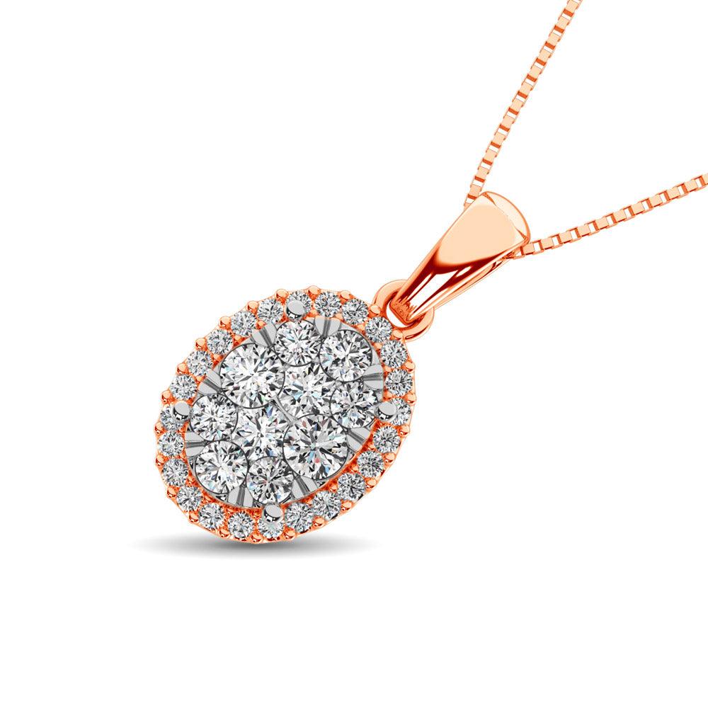 Diamond Fashion Pendant 5/8 Ct.tw Round Cut in 14K Rose Gold