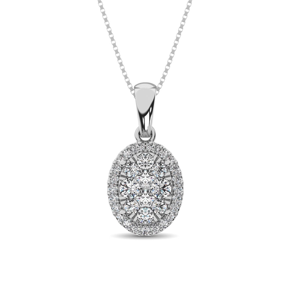 Diamond Fashion Pendant 5/8 Ct.tw Round Cut in 14K White Gold