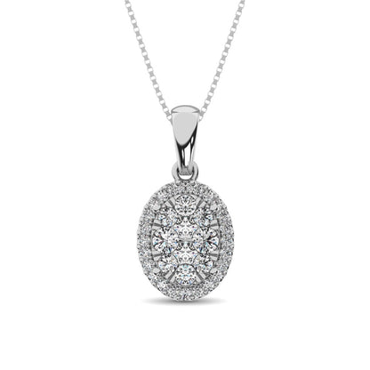 Diamond Fashion Pendant 5/8 Ct.tw Round Cut in 14K White Gold