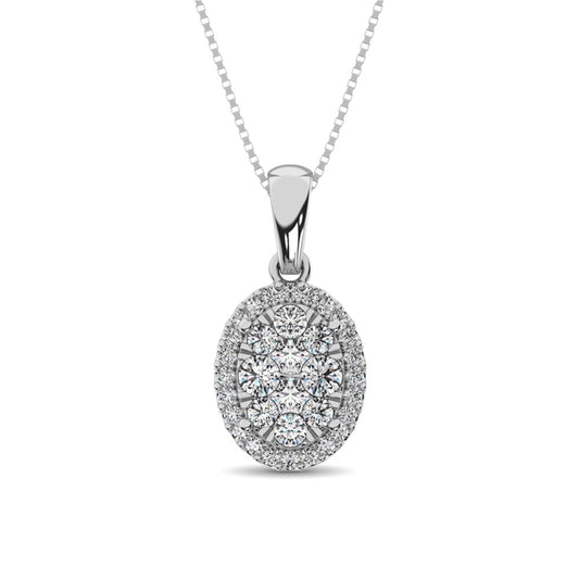 Diamond Fashion Pendant 5/8 Ct.tw Round Cut in 14K White Gold