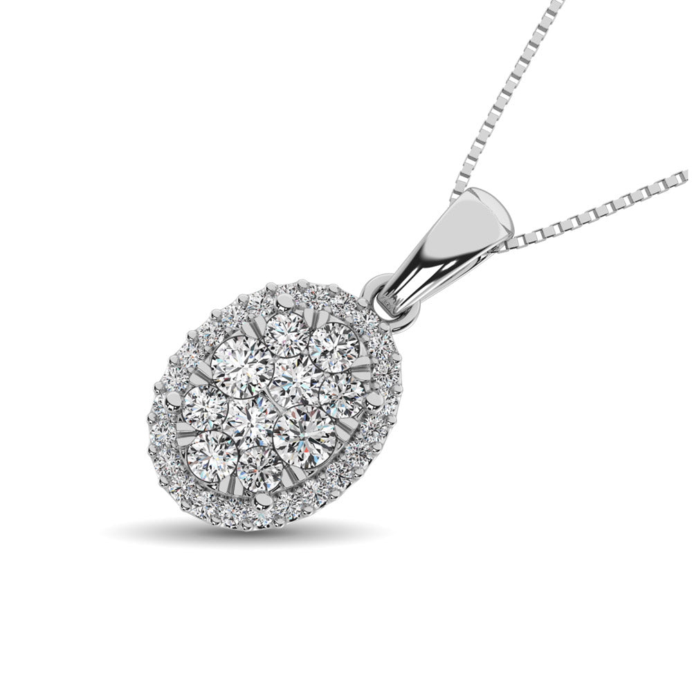 Diamond Fashion Pendant 5/8 Ct.tw Round Cut in 14K White Gold