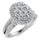 Diamond 3/4 Ct.tw Round Cut Oval Shape Engagement Ring in 14K White Gold