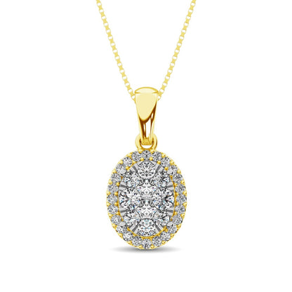 Diamond Fashion Pendant 5/8 Ct.tw Round Cut in 14K Yellow Gold