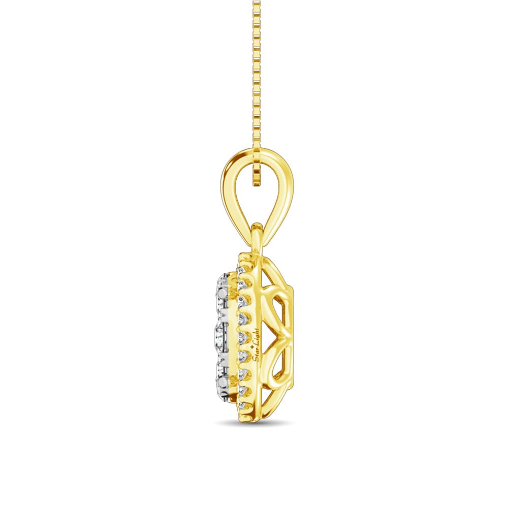 Diamond Fashion Pendant 5/8 Ct.tw Round Cut in 14K Yellow Gold
