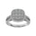Diamond 1 1/2 Ct.tw Two Row Shank Halo Engagement Ring in 14K White Gold