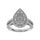 Diamond 1 1/2 Ct.tw Two Row Shank Halo Engagement Ring in 14K White Gold