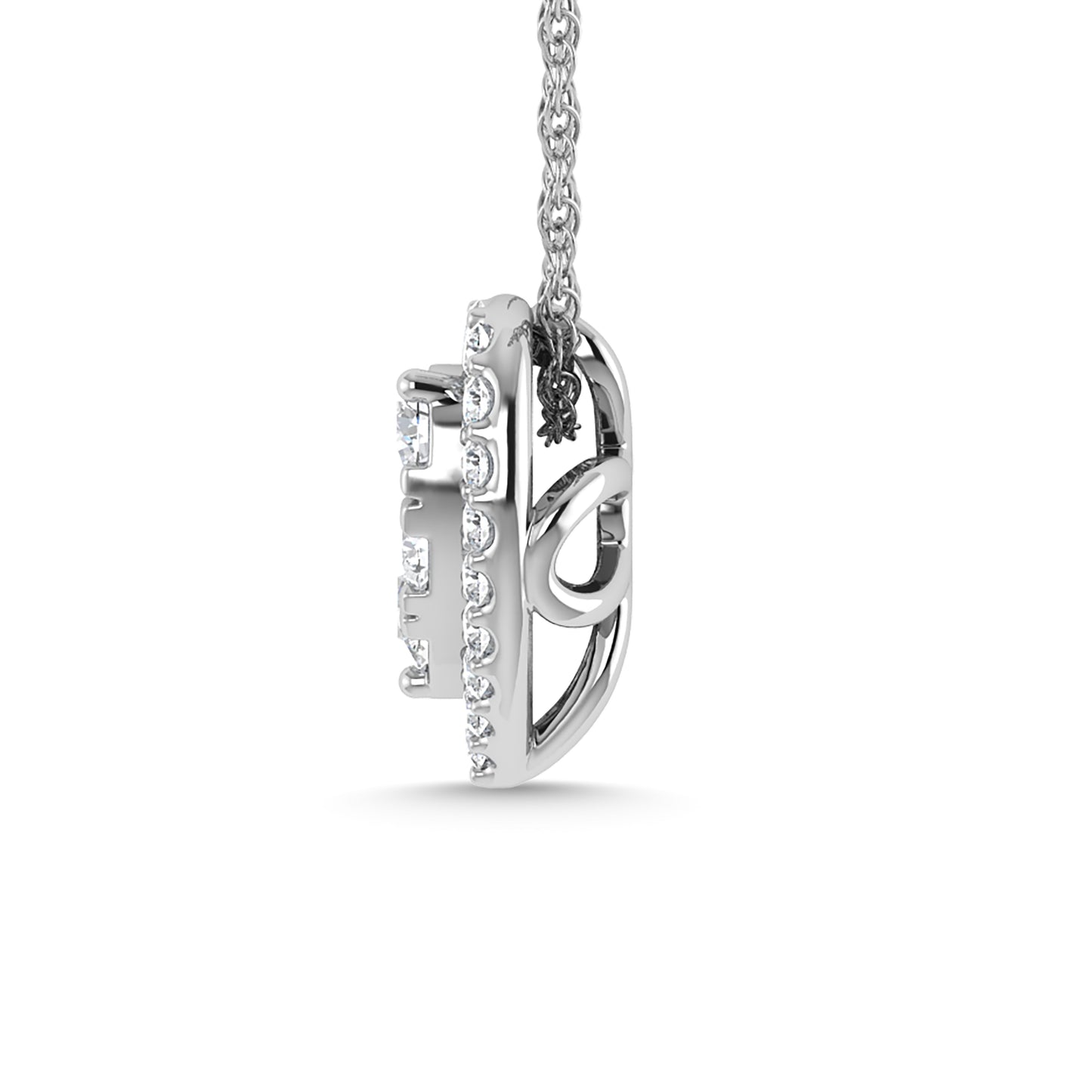 Diamond 1 Ct.Tw. Heart Pendant in 14K White Gold