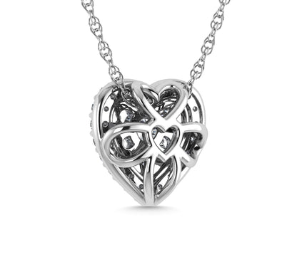 Diamond 1 Ct.Tw. Heart Pendant in 14K White Gold