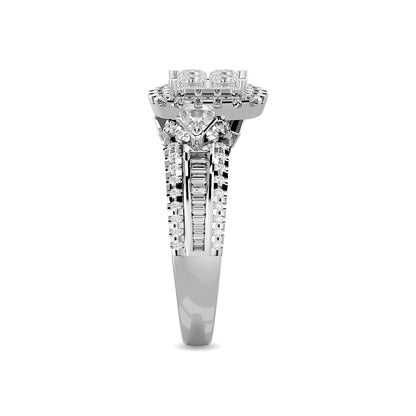 Diamond 1 3/4 Ct.Tw. Round and Princess Bridal Ring in 14K White Gold
