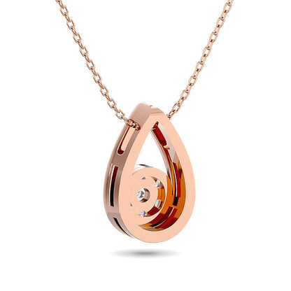 Diamond Tear Shape Pendant 1/10 Ct.tw Round Cut in 10K Rose Gold