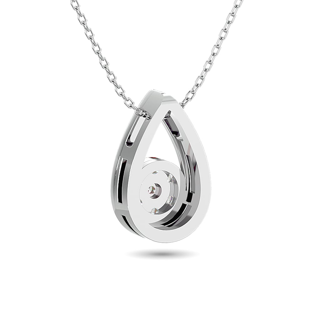 Diamond Tear Shape Pendant 1/10 Ct.tw Round Cut in 10K White Gold