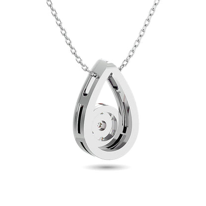 Diamond Tear Shape Pendant 1/10 Ct.tw Round Cut in 10K White Gold