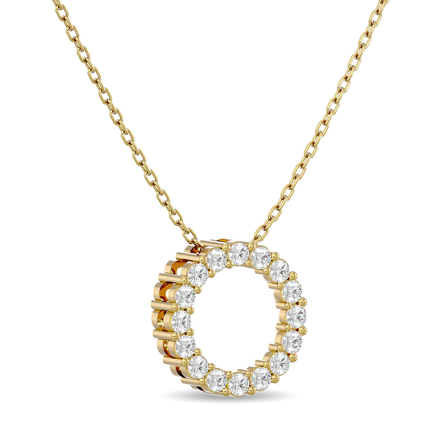 Diamond 1/4 Ct.Tw. Circle Pendant in 14K Yellow Gold