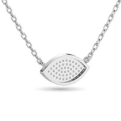 Diamond Eye Shape Necklace 1/5 Ct.tw in 10K White Gold