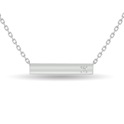Diamond Bar Necklace 1/20 Ct.tw in Sterling Silver