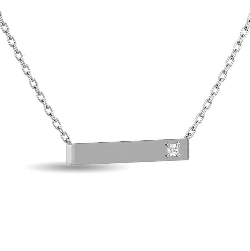 Diamond Bar Necklace 1/20 Ct.tw in Sterling Silver