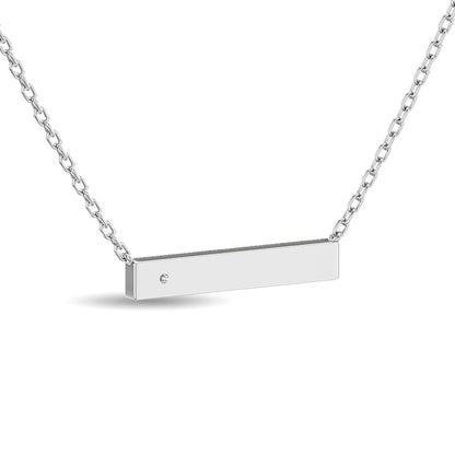 Diamond Bar Necklace 1/20 Ct.tw in Sterling Silver