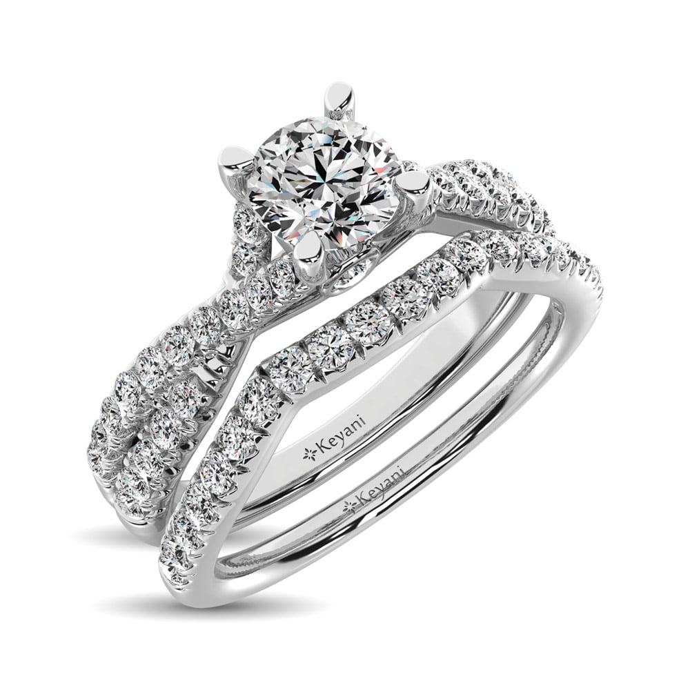 Diamond 1 Ct.Tw. Bridal Ring in 14K White Gold