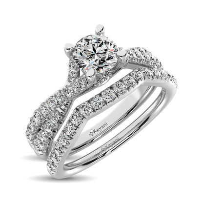 Diamond 1 Ct.Tw. Bridal Ring in 14K White Gold