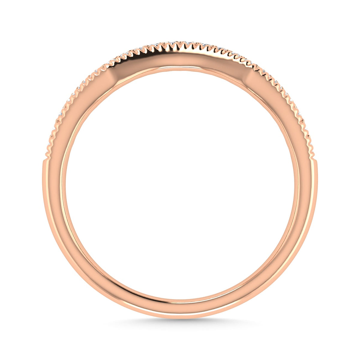 Diamond 1/10 Ct.Tw. Chevron Band in 14K Rose Gold