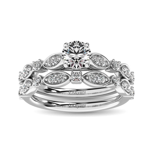 Diamond 3/4 Ct.Tw. Bridal Ring in 14K White Gold