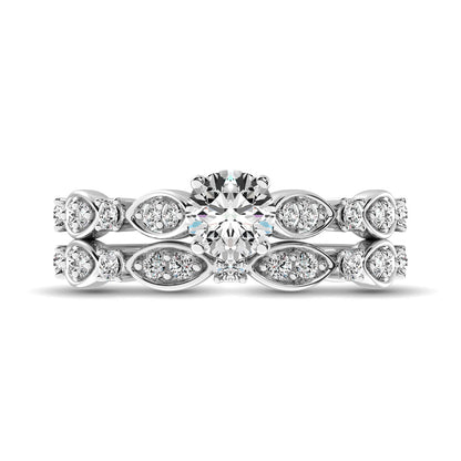 Diamond 3/4 Ct.Tw. Bridal Ring in 14K White Gold