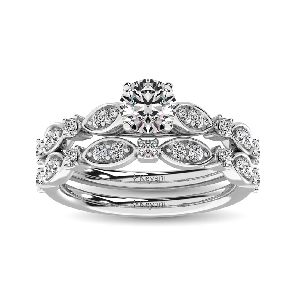 Diamond 1 Ct.Tw. Bridal Ring in 14K White Gold