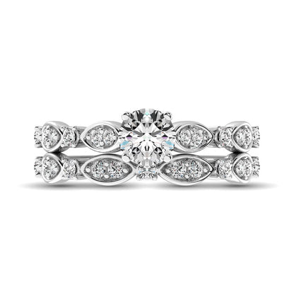 Diamond 1 Ct.Tw. Bridal Ring in 14K White Gold