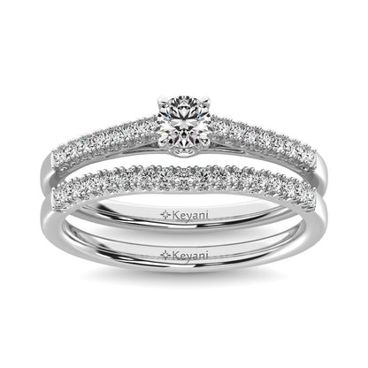 Diamond 1 1/2 Ct.Tw. Bridal Ring in 14K White Gold