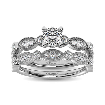 Diamond 1/2 Ct.Tw. Bridal Ring in 14K White Gold