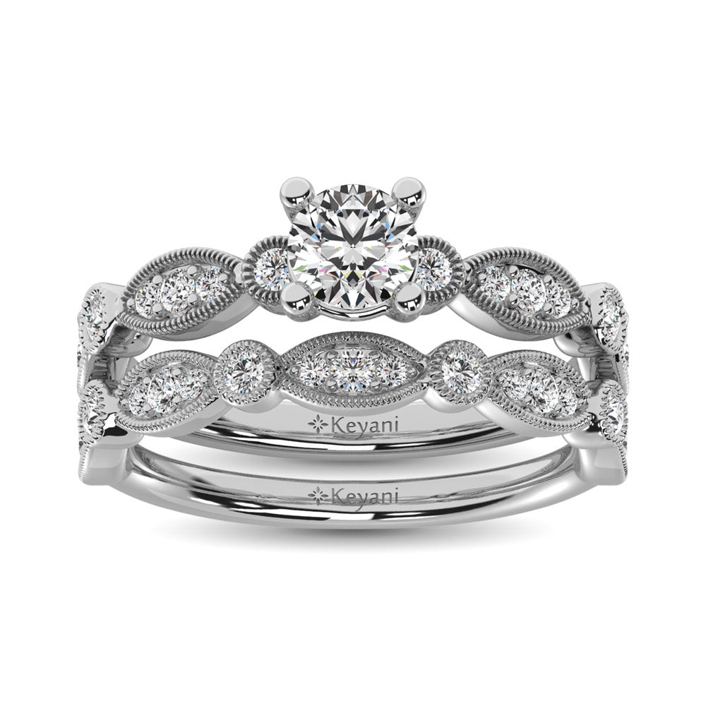 Diamond 3/4 Ct.Tw. Bridal Ring in 14K White Gold
