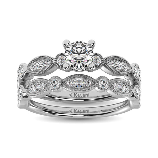 Diamond 3/4 Ct.Tw. Bridal Ring in 14K White Gold