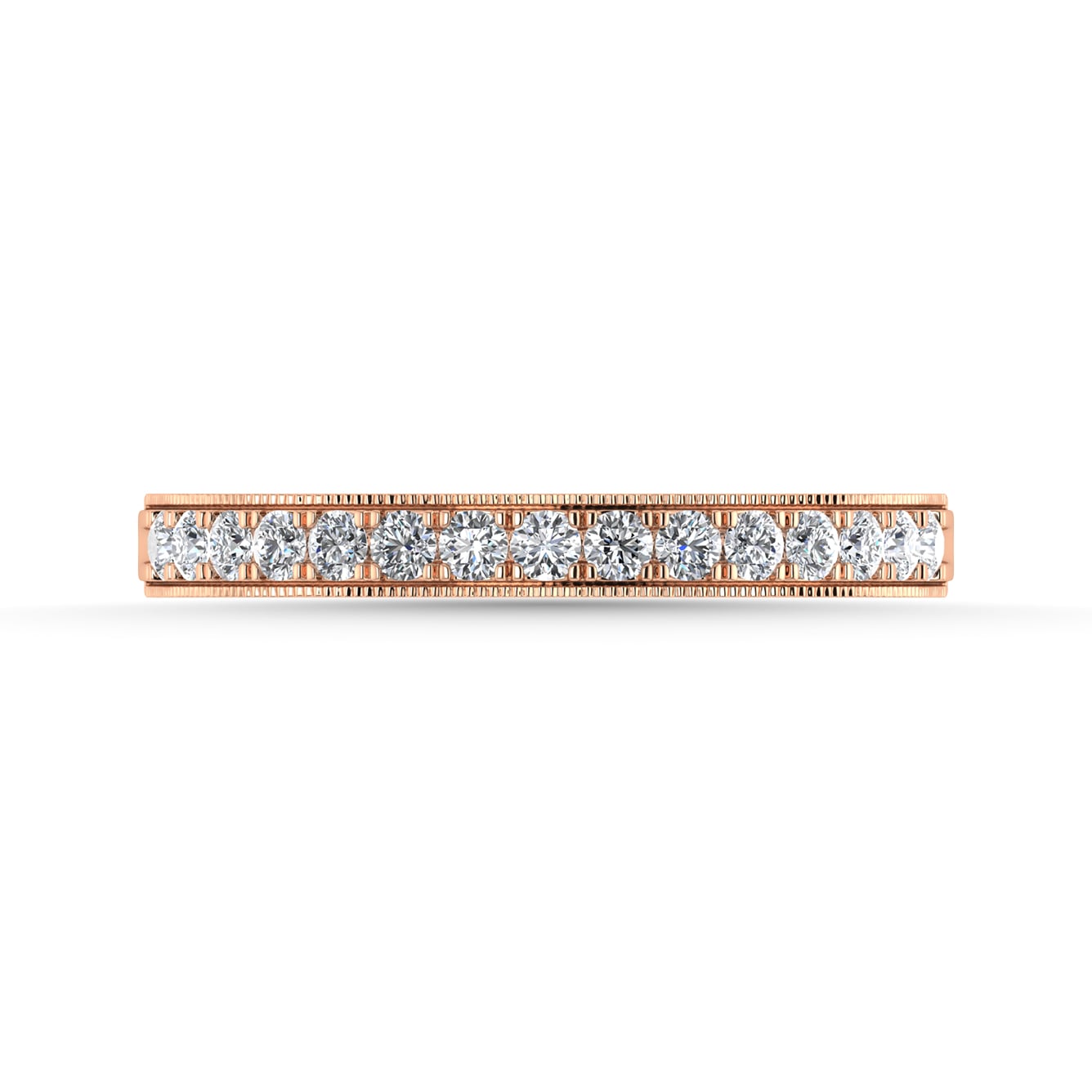 Diamond 1/4 Ct.Tw. Ladies Wedding Band in 14K Rose Gold