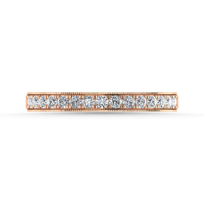 Diamond 1/4 Ct.Tw. Ladies Wedding Band in 14K Rose Gold