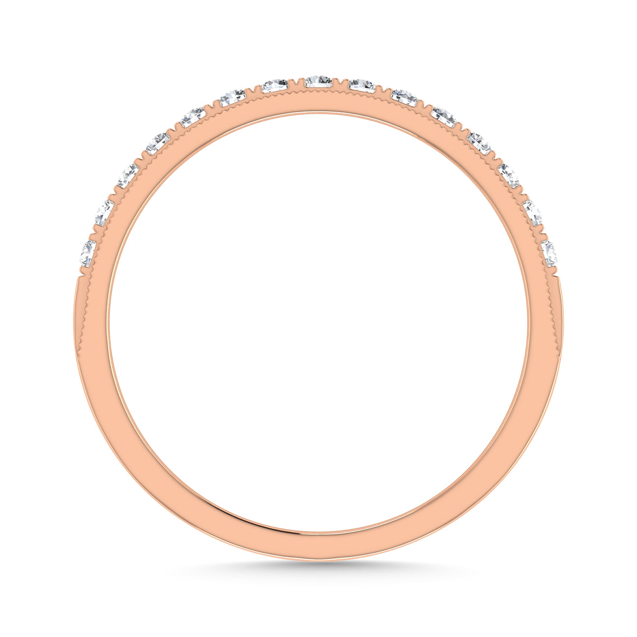 Diamond 1/4 Ct.Tw. Ladies Wedding Band in 14K Rose Gold