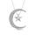 Diamond Moon and Star Pendant 1/20 Ct.tw in Sterling Silver
