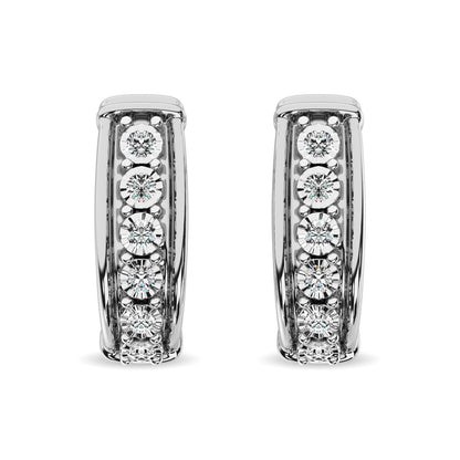 Diamond Hoop Earrings 1/10 Ct.tw in Sterling Silver