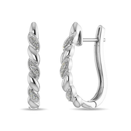 Diamond Hoop Earrings 1/10 Ct.tw in Sterling Silver