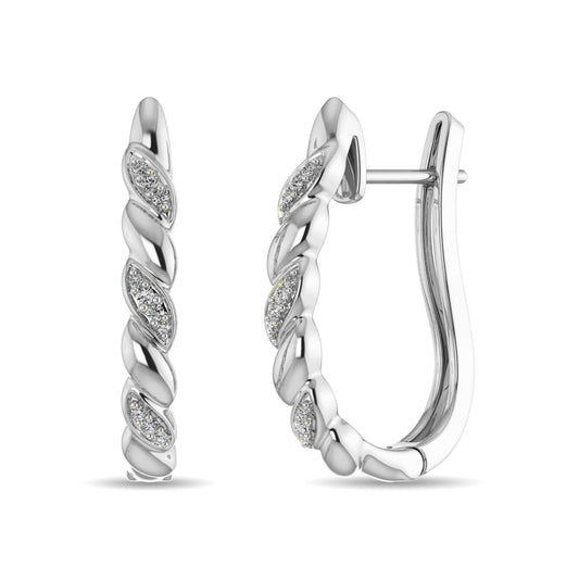 Diamond Hoop Earrings 1/10 Ct.tw in Sterling Silver