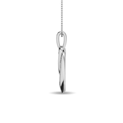 Diamond Duel Heart Pendant 1/10 Ct.tw in Sterling Silver