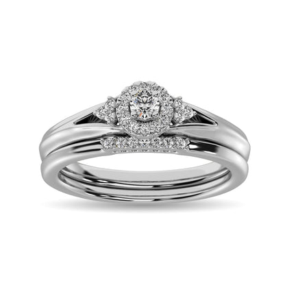 Diamond Bridal Ring 1/4 Ct.tw in Round-cut 10K White Gold