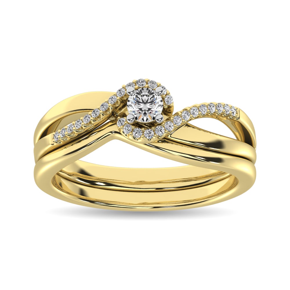 Diamond Bridal Ring 1/4 Ct.tw in Round-cut 10K Yellow Gold