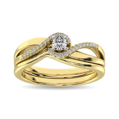 Diamond Bridal Ring 1/4 Ct.tw in Round-cut 10K Yellow Gold