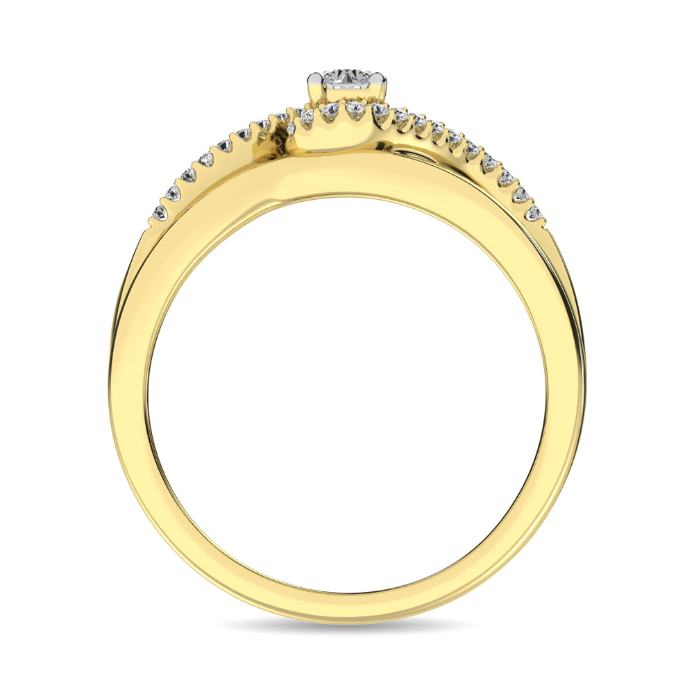 Diamond Bridal Ring 1/4 Ct.tw in Round-cut 10K Yellow Gold