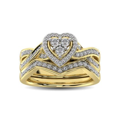 Diamond Bridal Ring 1/5 Ct.tw in Round-cut 10K in Yellow Gold