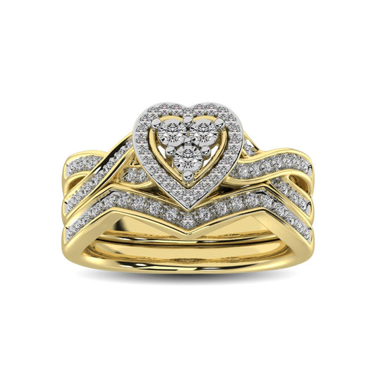 Diamond Bridal Ring 1/5 Ct.tw in Round-cut 10K in Yellow Gold