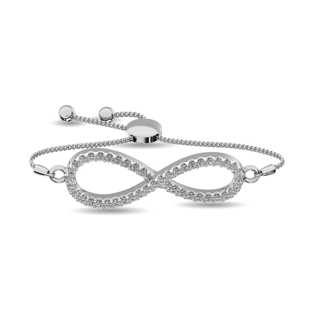 Diamond Infinity Bracelet 1/6 Ct.tw in Sterling Silver
