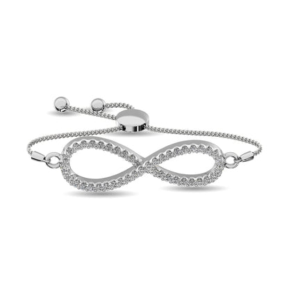 Diamond Infinity Bracelet 1/6 Ct.tw in Sterling Silver