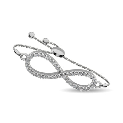 Diamond Infinity Bracelet 1/6 Ct.tw in Sterling Silver